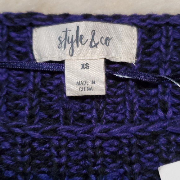 Style & Co Sweater Lace Up Pullover Purple Xs - Picture 5 of 5